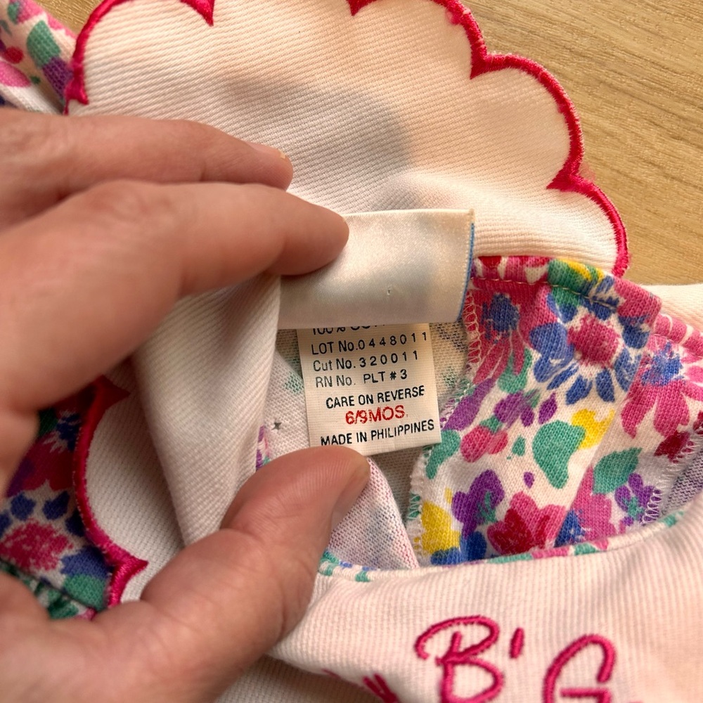 Vintage Oshkosh B’gosh bubble romper 6/9 months floral - Picture 5 of 6